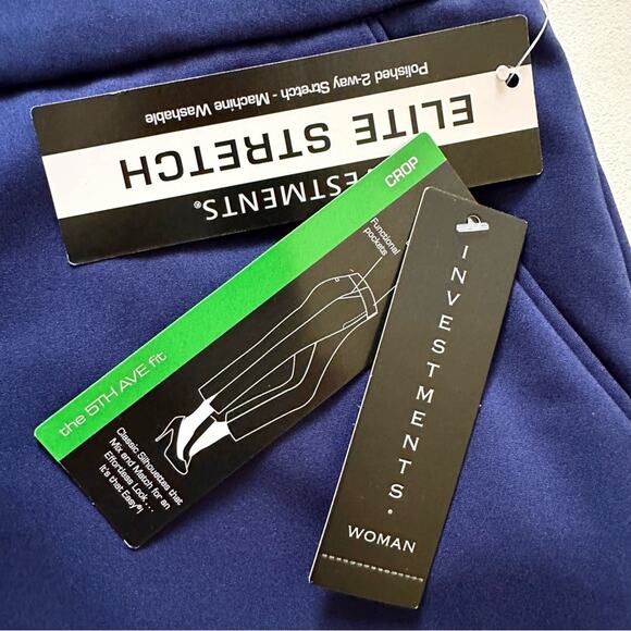 Investments Woman Blue The 5th Ave Fit Elite Stretch Capri Pants Size 24W NEW - Picture 11 of 14